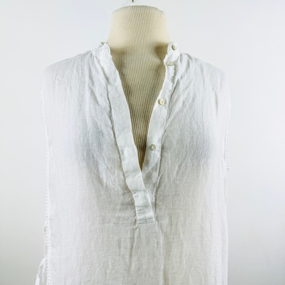 120% lino white sleeveless tunic dress - Picture 4 of 8